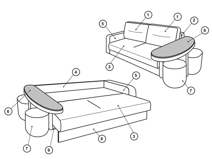 Прямой диван Сантана 4 БД со столом (НПБ) в Вологде - изображение 1